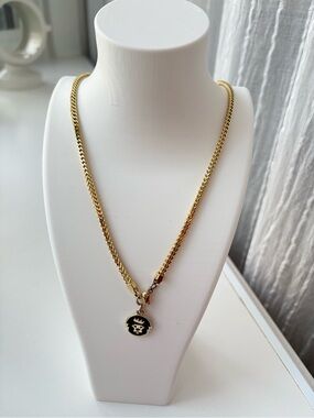 King Ice Gold Lion Pendant 24" Necklace Wheat Chain Streetwear Hip Hop Bling Y2K